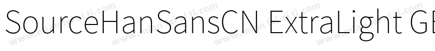 SourceHanSansCN ExtraLight GBpc EUC字体转换